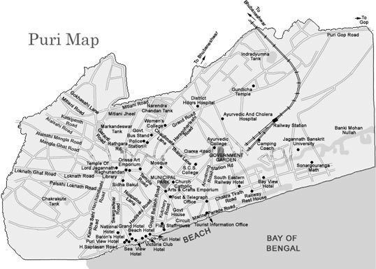 Map of Puri City